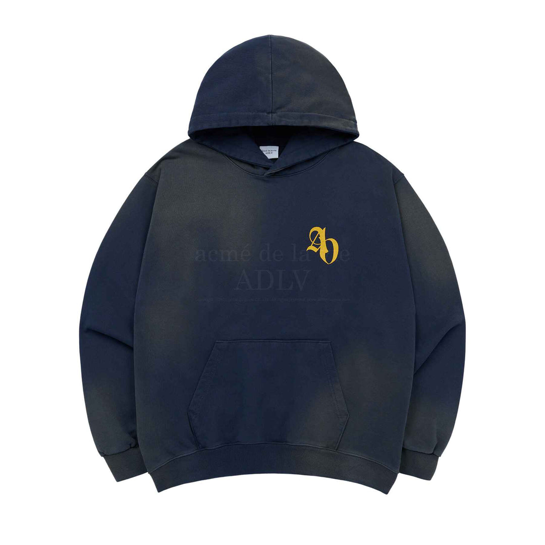 Buy Korean NEW SYMBOL LOGO SPRAY WASHING HOODIE NAVY