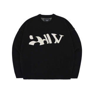 ADLV BIG CUTTING LOGO KNIT BLACK