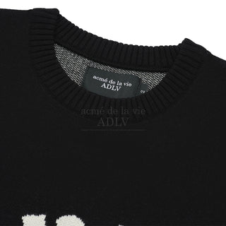 ADLV BIG CUTTING LOGO KNIT BLACK