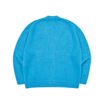 Load image into Gallery viewer, LETTERING LOGO MOHAIR CARDIGAN BLUE
