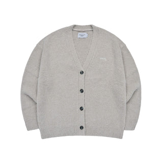 LETTERING LOGO MOHAIR CARDIGAN GREY