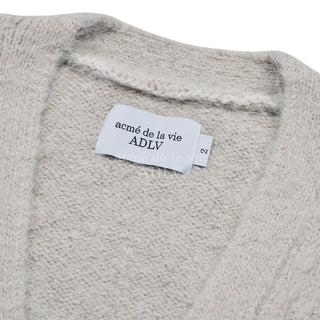 LETTERING LOGO MOHAIR CARDIGAN GREY