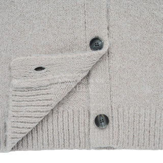 LETTERING LOGO MOHAIR CARDIGAN GREY