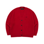Load image into Gallery viewer, LETTERING LOGO MOHAIR CARDIGAN RED
