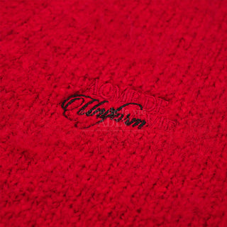 LETTERING LOGO MOHAIR CARDIGAN RED