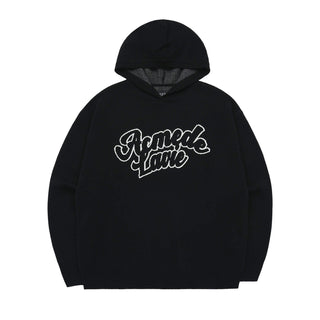 ROUND LOGO HOODIE KNIT BLACK