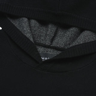 ROUND LOGO HOODIE KNIT BLACK