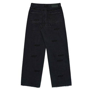 ADLV LOGO PATTERN DENIM PANTS BLACK