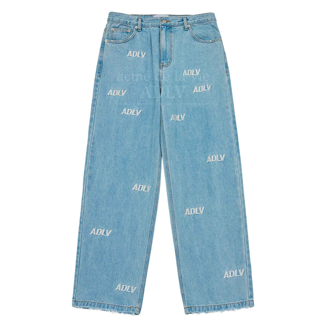 Wrangler Jeans Mens 34 Straight Leg Blue Light Wash Denim Pants Logo 34x32  | eBay