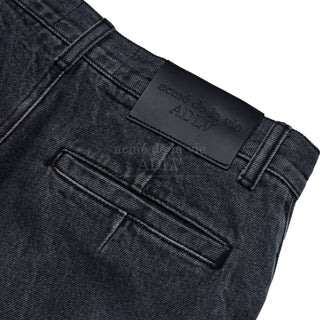 SEGREGATED POCKET DENIM SET UP PANTS BLACK