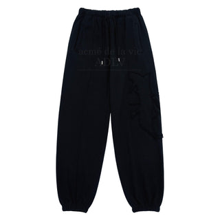 NEW SYMBOL APPLIQUE PANTS BLACK