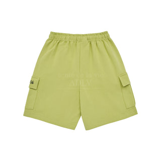 SCRIPT LOGO PRINTING CARGO SHORT PANTS LIME