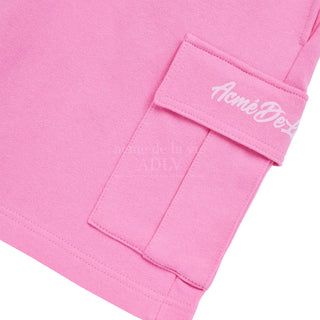 SCRIPT LOGO PRINTING CARGO SHORT PANTS PINK