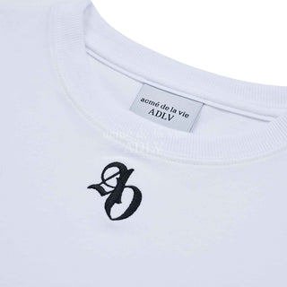 NEW SYMBOL LOGO ROUND CROP SHORT SLEEVE T-SHIRT WHITE