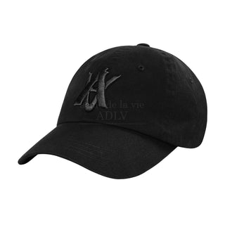 A LOGO EMBLEM TONE ON TONE BALL CAP BLACK