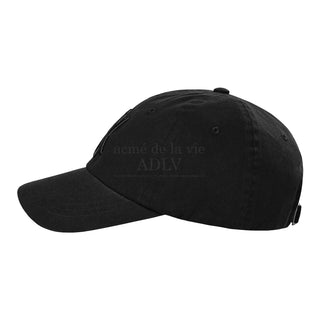 A LOGO EMBLEM TONE ON TONE BALL CAP BLACK