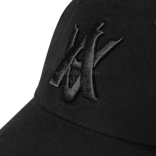 A LOGO EMBLEM TONE ON TONE BALL CAP BLACK