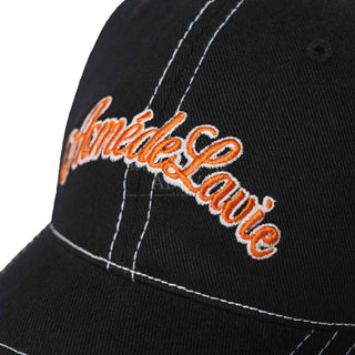 SCRIPT LOGO COLOR EMBROIDERY BALL CAP BLACK