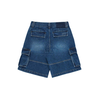 CARGO POCKET DENIM SHORT PANTS BLUE