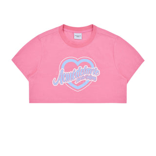 HEART LETTERING CROP T-SHIRT PINK