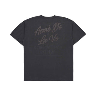 SCRIPT LOGO PRINTING SHORT SLEEVE T-SHIRT CHARCOAL