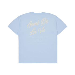 SCRIPT LOGO PRINTING SHORT SLEEVE T-SHIRT SKY BLUE