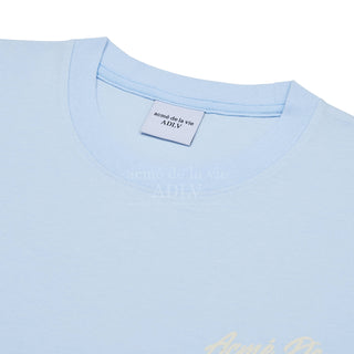 SCRIPT LOGO PRINTING SHORT SLEEVE T-SHIRT SKY BLUE