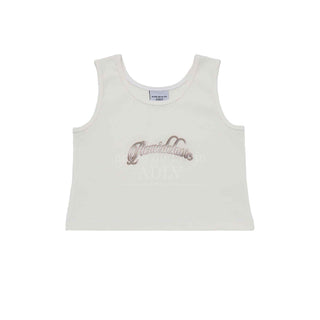 TWINKLE SCRIPT LOGO CROP TANK TOP WHITE