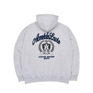 A LOGO SYMBOL PRINTING HOODIE ZIP UP MELANGE