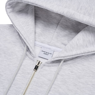 A LOGO SYMBOL PRINTING HOODIE ZIP UP MELANGE