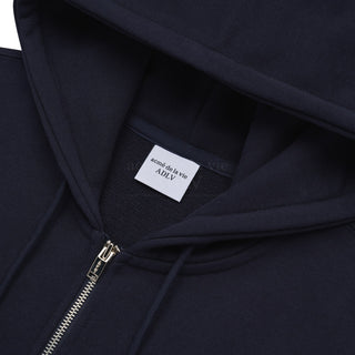 A LOGO SYMBOL PRINTING HOODIE ZIP UP NAVY