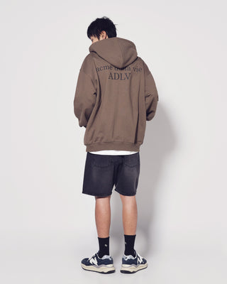 BASIC AC BEAR HOODIE ZIP UP COCOA