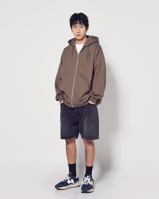 BASIC AC BEAR HOODIE ZIP UP COCOA