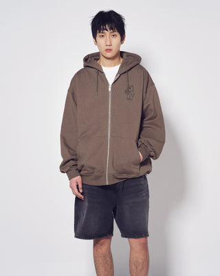 BASIC AC BEAR HOODIE ZIP UP COCOA