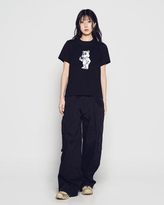 WOMAN BASIC AC BEAR SHORT SLEEVE T-SHIRT BLACK