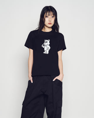 WOMAN BASIC AC BEAR SHORT SLEEVE T-SHIRT BLACK
