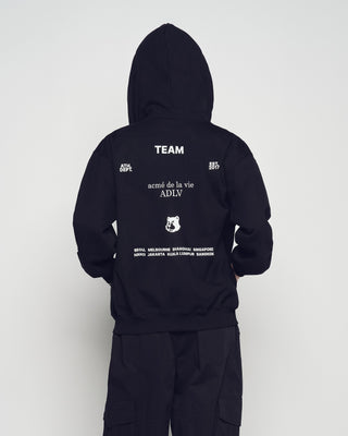 TEAM ACME DE LA VIE HOODIE ZIP UP BLACK