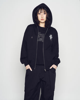 BASIC AC BEAR HOODIE ZIP UP BLACK