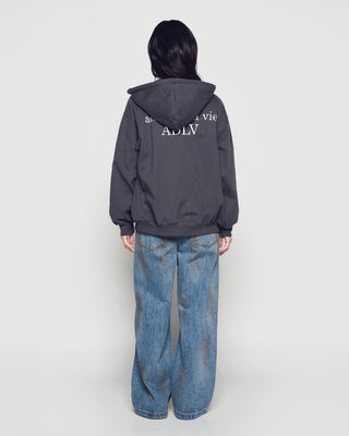 BASIC AC BEAR HOODIE ZIP UP CHARCOAL