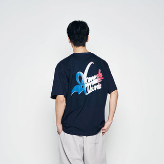 FRENCH SCRIPT LOGO SHORT SLEEVE T-SHIRT DARK NAVY