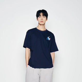 FRENCH SCRIPT LOGO SHORT SLEEVE T-SHIRT DARK NAVY