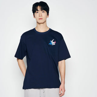 FRENCH SCRIPT LOGO SHORT SLEEVE T-SHIRT DARK NAVY