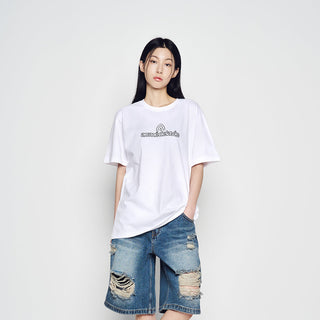 ROUNDING SYMBOL LOGO SHORT SLEEVE T-SHIRT WHITE