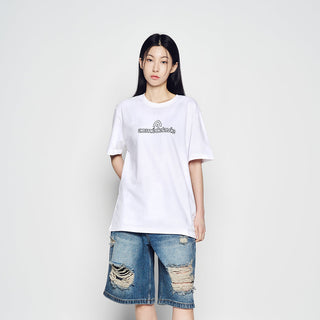 ROUNDING SYMBOL LOGO SHORT SLEEVE T-SHIRT WHITE