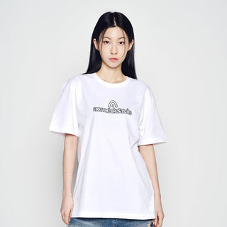 ROUNDING SYMBOL LOGO SHORT SLEEVE T-SHIRT WHITE