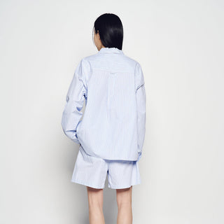 STRIPE SET-UP LOOSE FIT SHIRTS BLUE