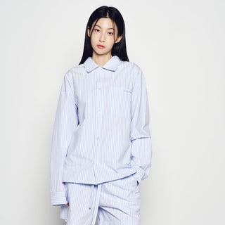 STRIPE SET-UP LOOSE FIT SHIRTS BLUE