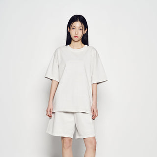 SIMPLE LOGO PIGMENT SHORT SLEEVE T-SHIRT LIGHT GRAY