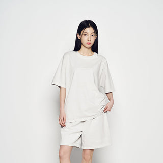 SIMPLE LOGO PIGMENT SHORT SLEEVE T-SHIRT LIGHT GRAY