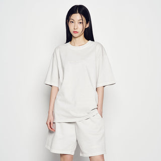 SIMPLE LOGO PIGMENT SHORT SLEEVE T-SHIRT LIGHT GRAY